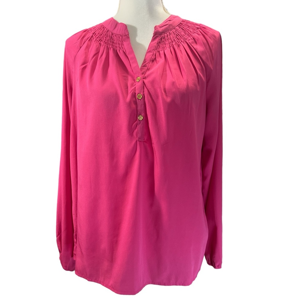 Buckhead Bettie dark pink pullover blouse. EC. Size large